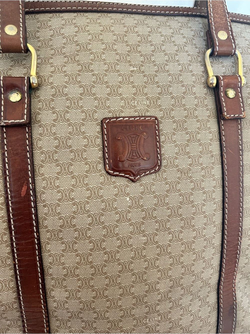 Vintage Celine Macadam Monogram Tote Travel Bag REHAB - Picture 2 of 16